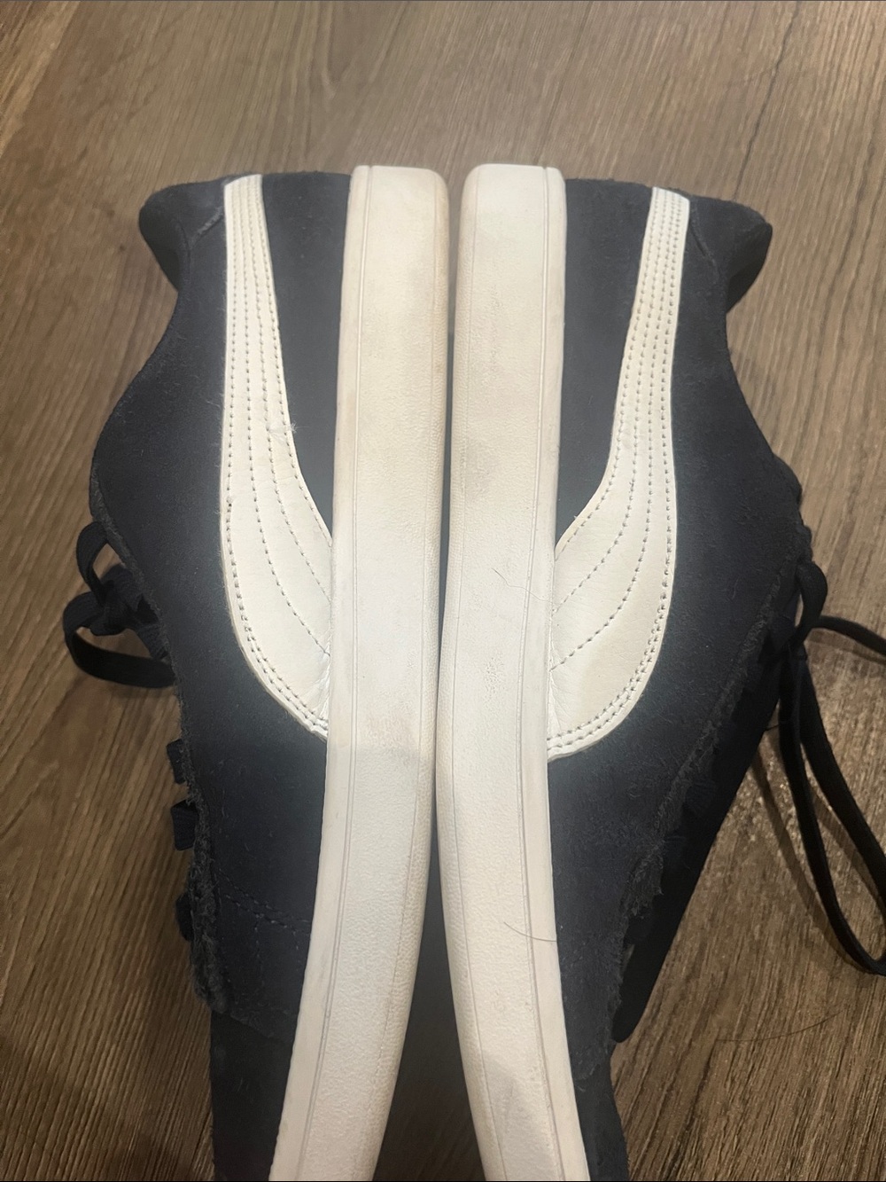 Puma Men's Navy Blue Suede Low-Top Sneakers - Picture 2 of 5